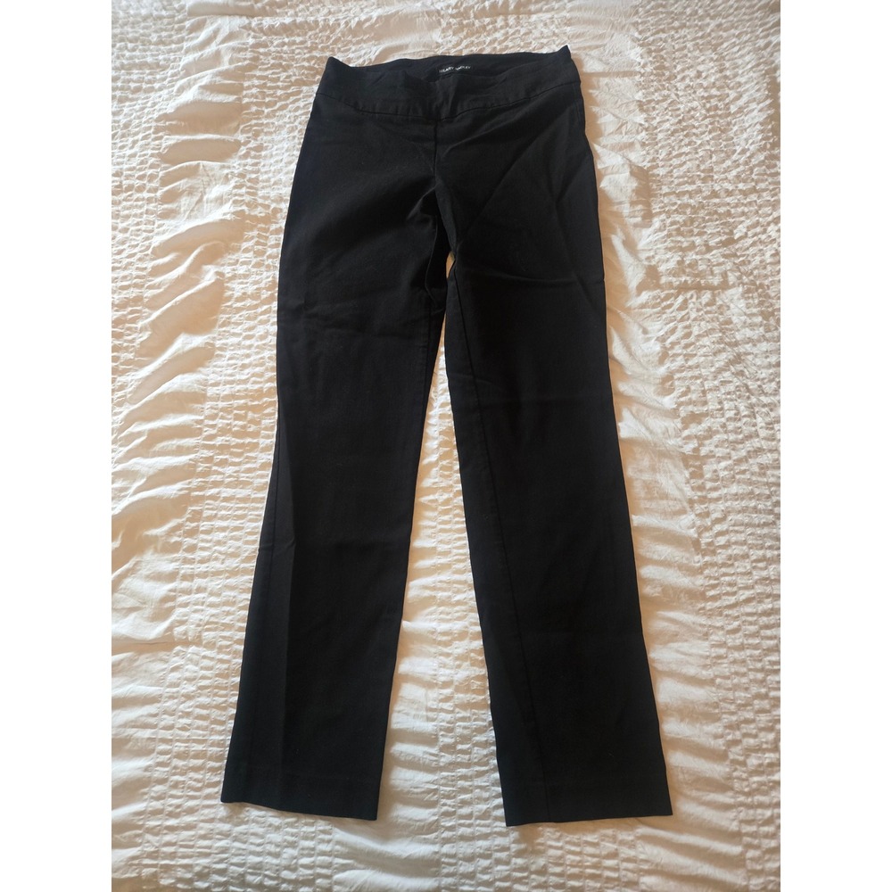Hilary Radley Womens Black Straight Leg Pull On Dress Pants Size 4 D2395-Y858H